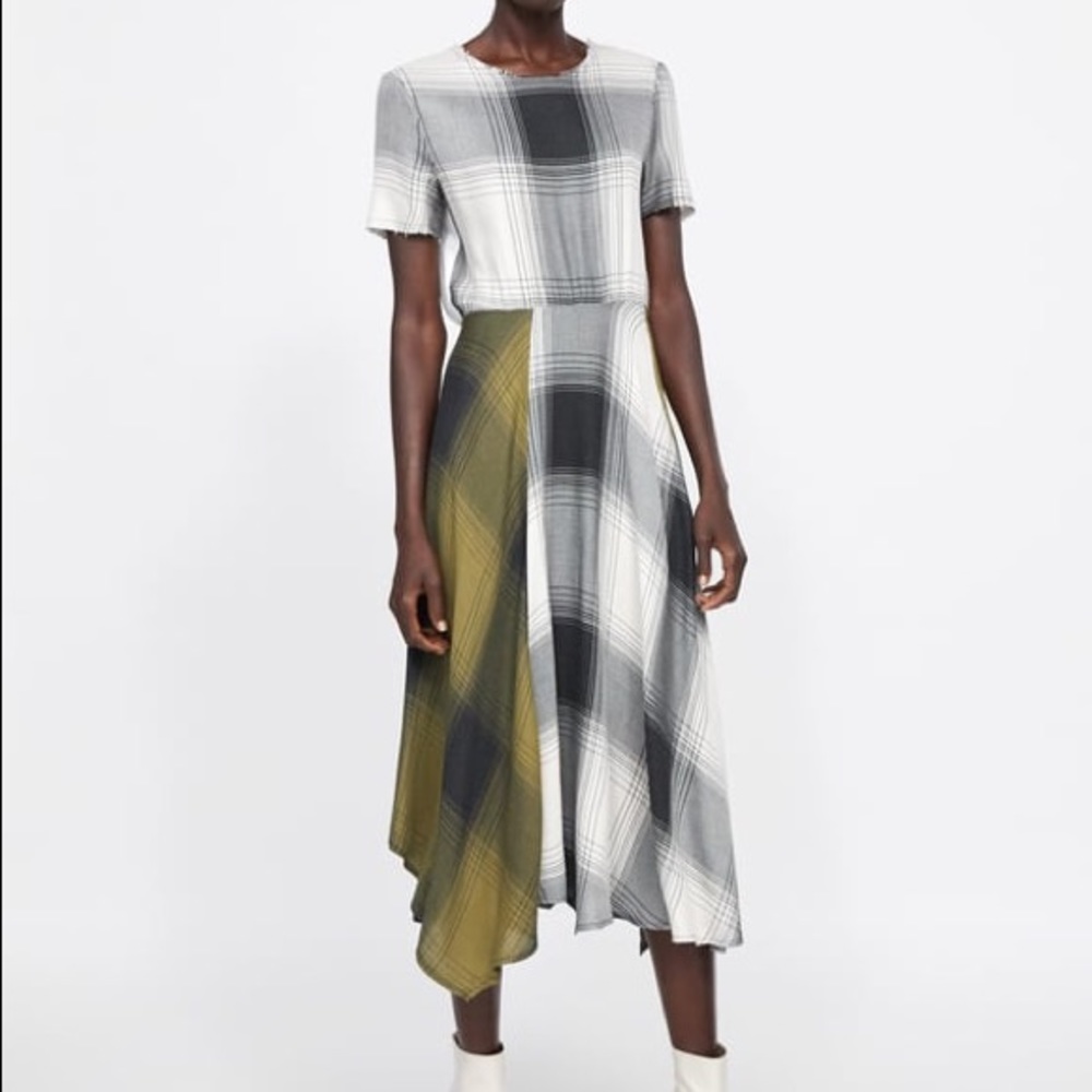 Zara Two Town Contrast Check Dress